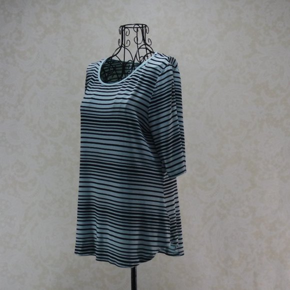 Apt. 9 Teal Black Relaxed Fit Blouse - Picture 10 of 13